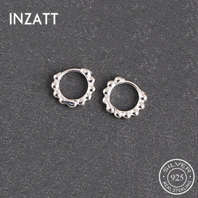 INZATT Real 925 Sterling Silver Bead Round Hoop Earrings For Fashion Woman Party Fine Jewelry Geometric Punk Accessories
INZATT Real 925 Sterling Silver Bead Round Hoop Earrings For Fashion Woman Party Fine Jewelry Geometric Punk Accessories