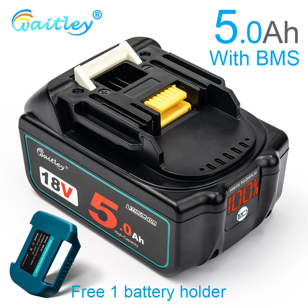 Waitley BL1850 18В 5.0Ah запасная батарея для Makita Power Tool 5000 мАч BL1840 BL1860 батарея с светодиодный дисплеем питания 18В 5А
Waitley BL1850 18В 5.0Ah запасная батарея для Makita Power Tool 5000 мАч BL1840 BL1860 батарея с светодиодный дисплеем питания 18В 5А