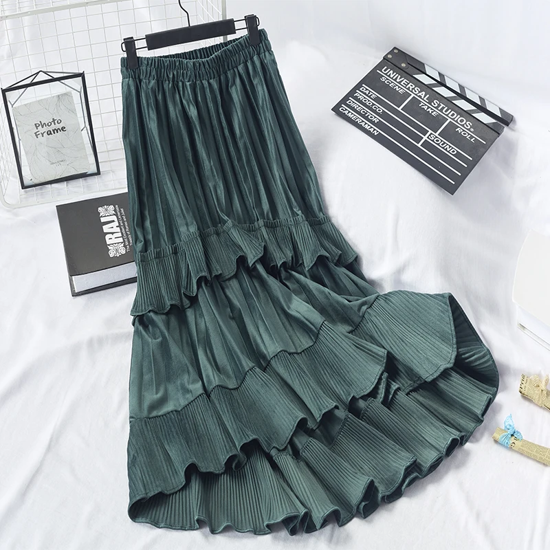 2021 Autumn Winter Women Golden Velvet Long Skirt Korean Ladies Elastic Casual High Waist Skirts Pleated Bottoms
2021 Autumn Winter Women Golden Velvet Long Skirt Korean Ladies Elastic Casual High Waist Skirts Pleated Bottoms