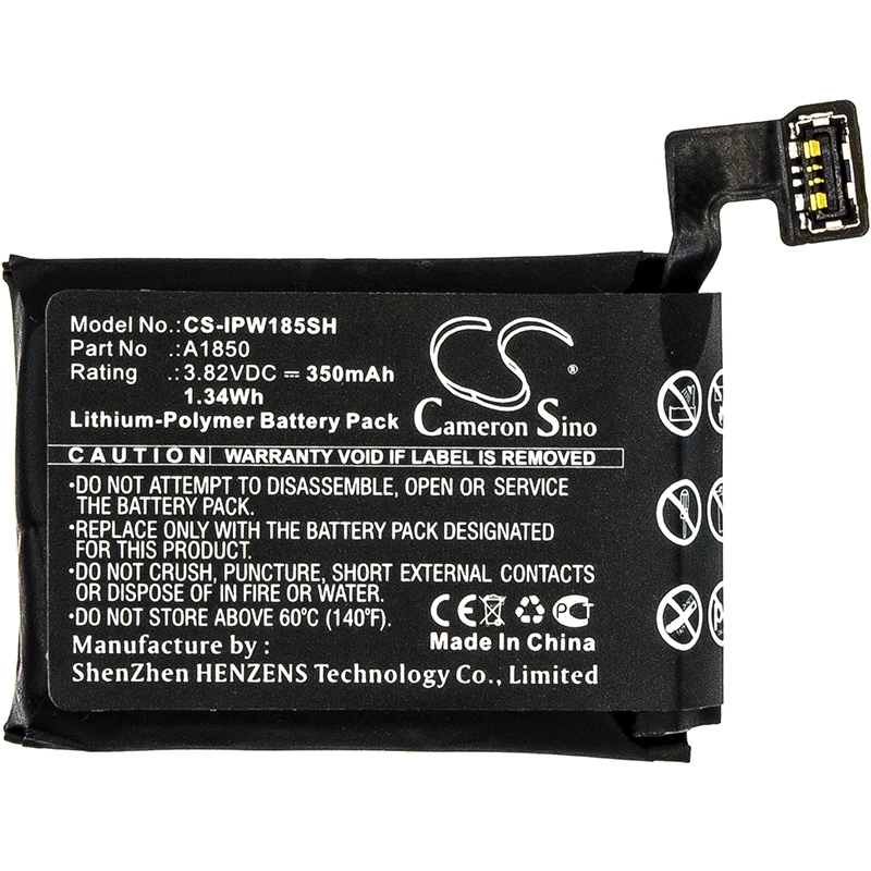 Аккумулятор Cameron Sino 350 мАч для Apple GSRF-MQK32LL/A,GSRF-MQK62LL/A,Watch Series 3 42 мм, MQK72LL,A1850 и т. д.
Аккумулятор Cameron Sino 350 мАч для Apple GSRF-MQK32LL/A,GSRF-MQK62LL/A,Watch Series 3 42 мм, MQK72LL,A1850 и т. д.