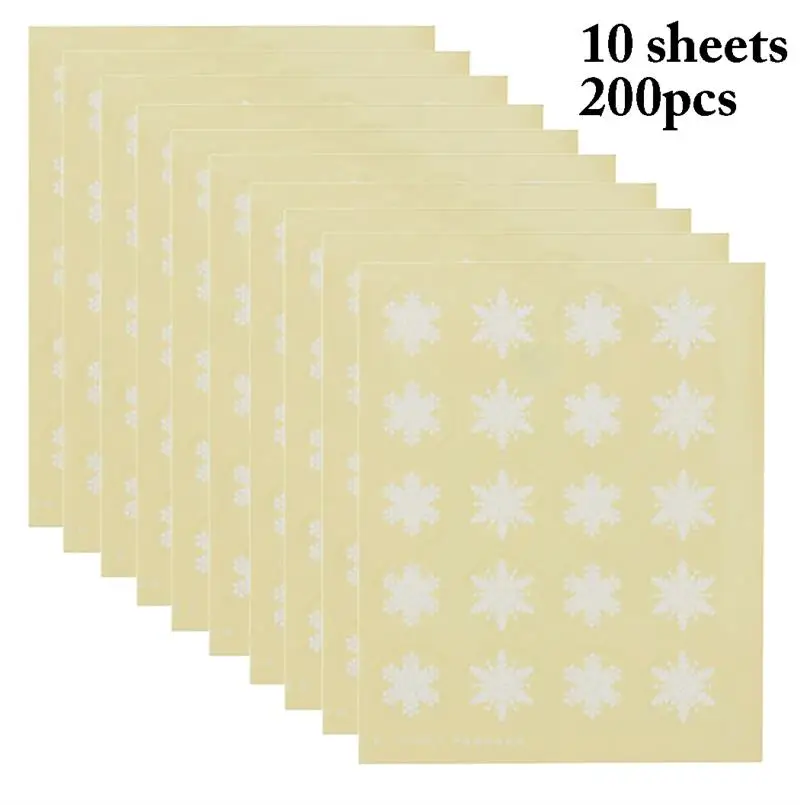 

200PCS Seal Sticker Snowflake Pattern Seal Sticker Adhesive Label Baking DIY Homemade Cake Biscuit Label