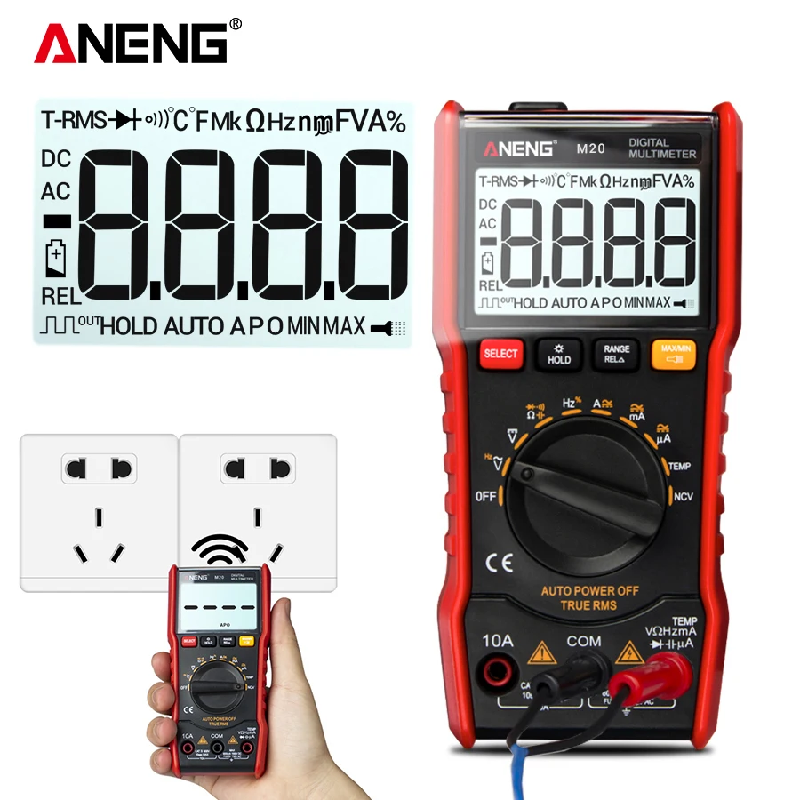 Фото Цифровой мультиметр ANENG M20 профессиональный 6000 отсчетов AC/DC True RMS - купить