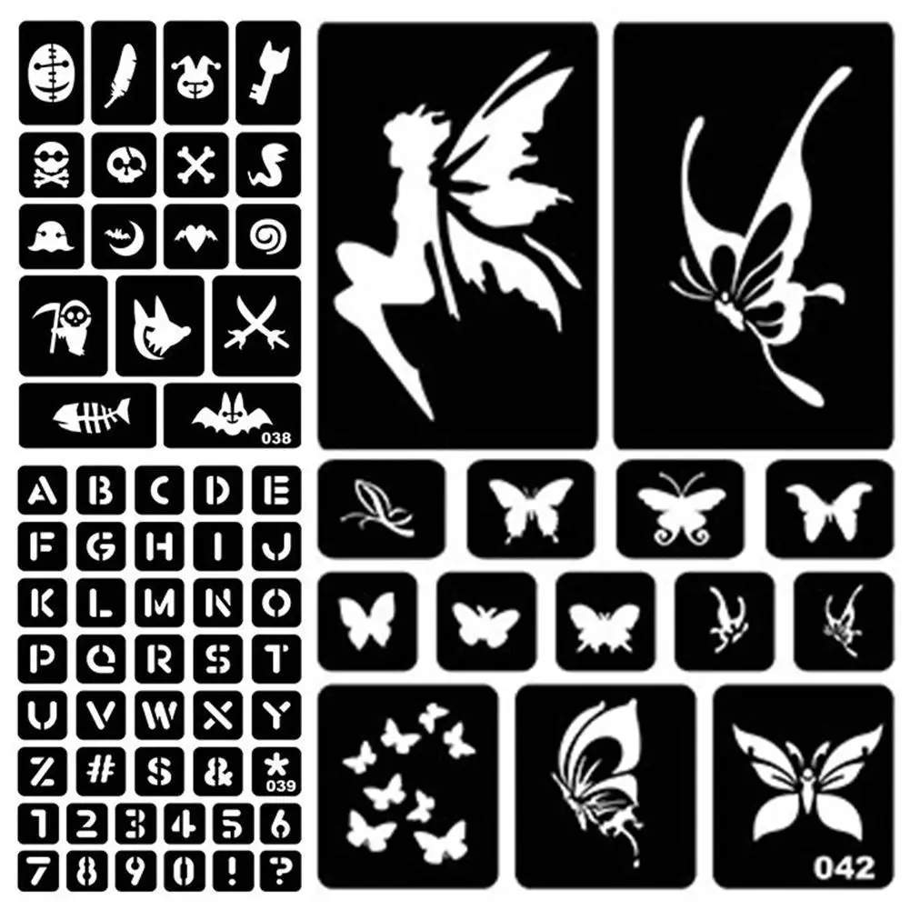 40 Style Small Airbrush Tattoo Stencils For Women Kids Drawing Template Henna Tattoo Stencil For Paiting Glitter Tattoos
40 Style Small Airbrush Tattoo Stencils For Women Kids Drawing Template Henna Tattoo Stencil For Paiting Glitter Tattoos
