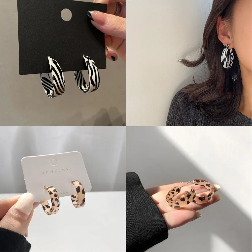 2022 New Korea Zebra Stripes Geometric C-shaped Hoop Earring Retro Trendy Resin Acrylic Stud Earrings For Women Party Jewelry
2022 New Korea Zebra Stripes Geometric C-shaped Hoop Earring Retro Trendy Resin Acrylic Stud Earrings For Women Party Jewelry
