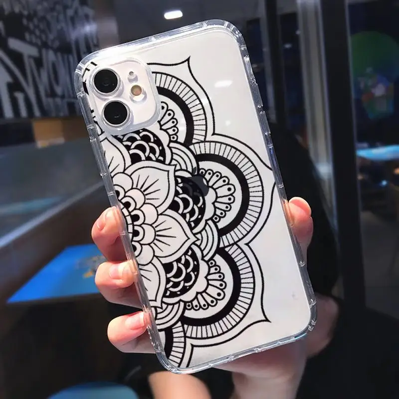 Mandala Lace Flower art Phone Case Transparent for iPhone 11 12 mini pro 8 7 6 6S XS MAX Plus X 5S SE 2020 XR
Mandala Lace Flower art Phone Case Transparent for iPhone 11 12 mini pro 8 7 6 6S XS MAX Plus X 5S SE 2020 XR