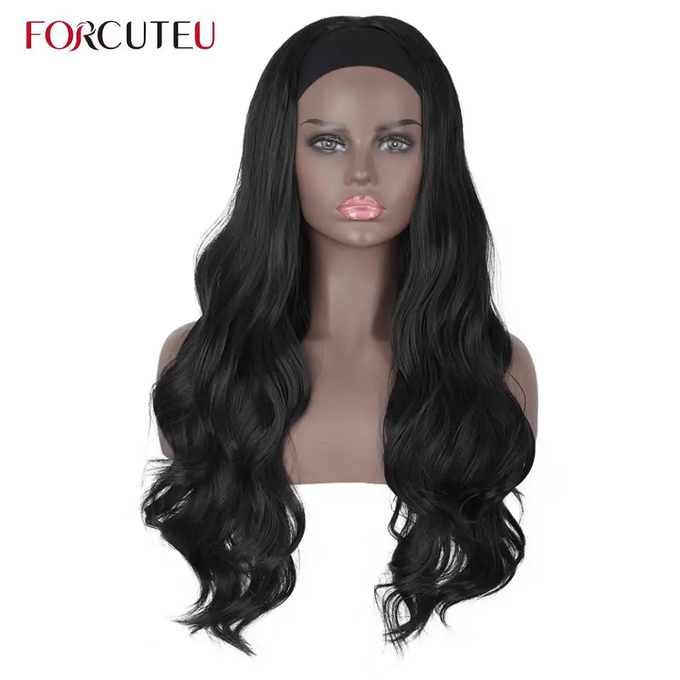 FORCUTEU длинные волнистые волосы парик с головной повязкой синтетические волосы черный волнистый парик с головной повязкой s для черный Для же... 
FORCUTEU длинные волнистые волосы парик с головной повязкой синтетические волосы черный волнистый парик с головной повязкой s для черный Для же...