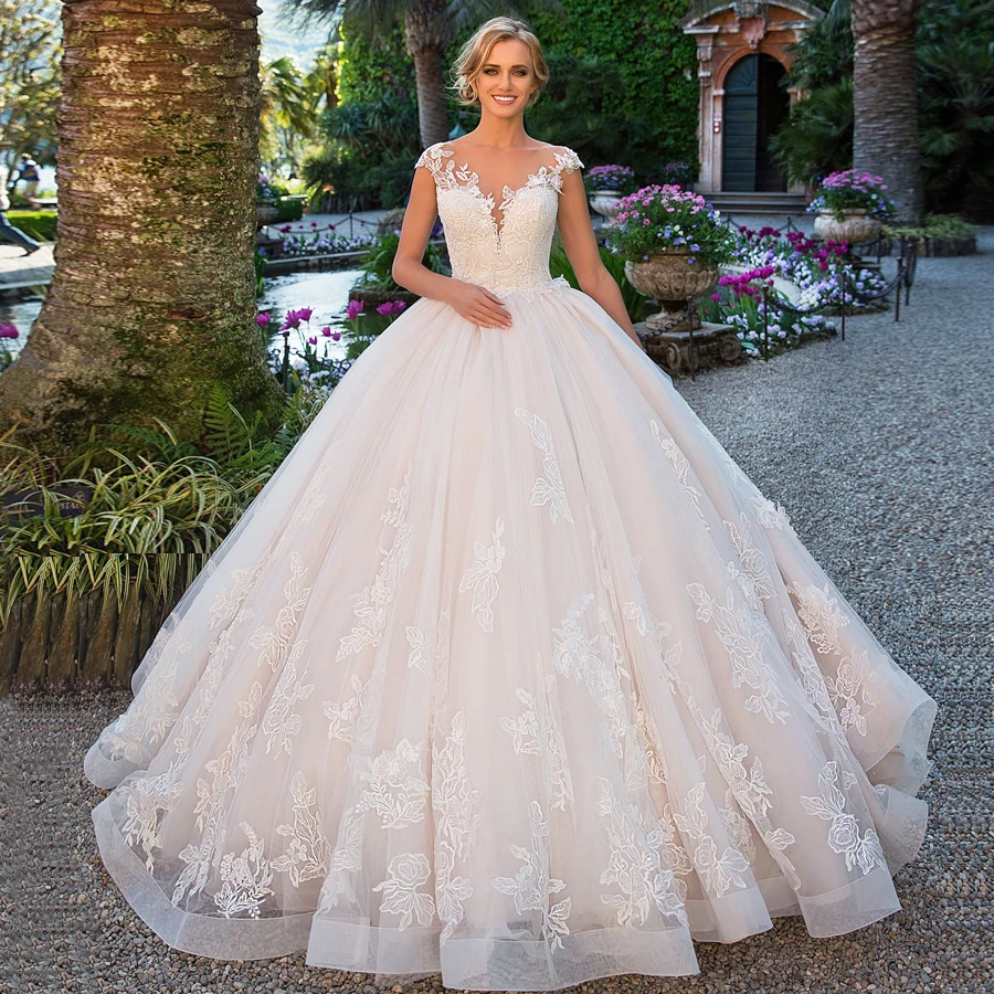 Elegant Wedding Dress Vestido de Noiva Princess Ball Gown Cap Sleeve Lace Applique Bride Dress Bridal Gown Robe De Mariee
Elegant Wedding Dress Vestido de Noiva Princess Ball Gown Cap Sleeve Lace Applique Bride Dress Bridal Gown Robe De Mariee