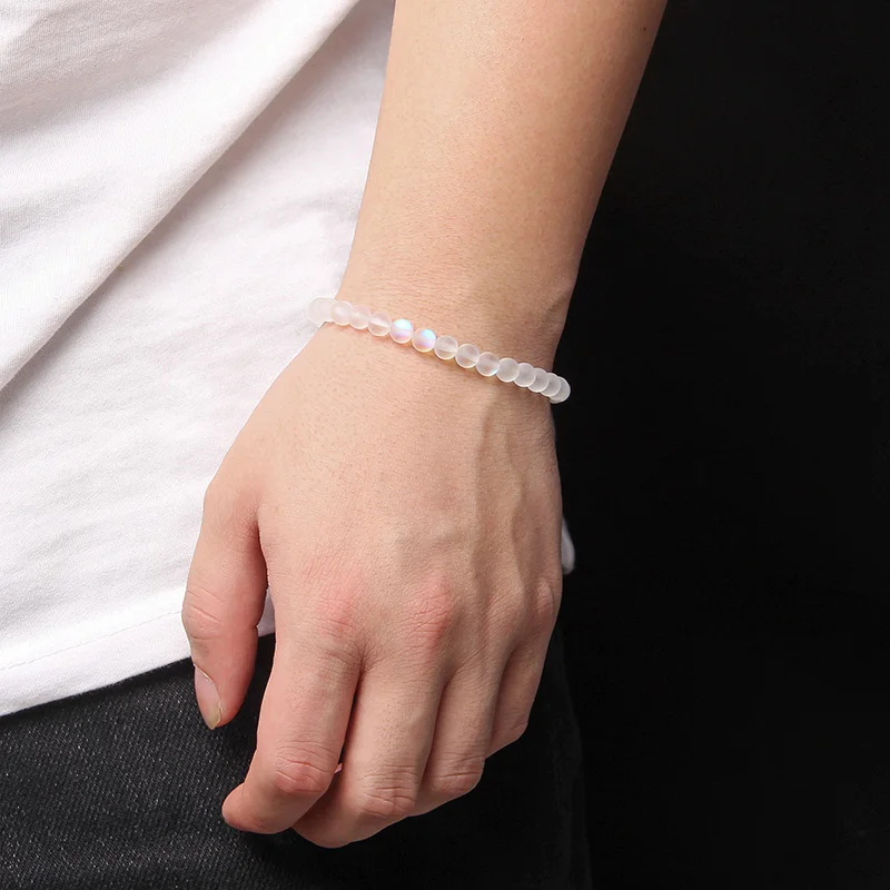 6mm Matte Glass Crystal Moonstone Beads Bracelet Multicolor Handmade Yoga Chakra Beaded Bracelet for Women Men Energy Jewelry
6mm Matte Glass Crystal Moonstone Beads Bracelet Multicolor Handmade Yoga Chakra Beaded Bracelet for Women Men Energy Jewelry