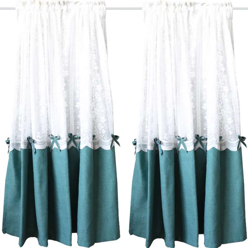 Pastoral Style Kitchen Curtain White Tulle and Blue Cloth Spliced Curtains for Kitchen Window Curtain Valance for Living Room
Pastoral Style Kitchen Curtain White Tulle and Blue Cloth Spliced Curtains for Kitchen Window Curtain Valance for Living Room