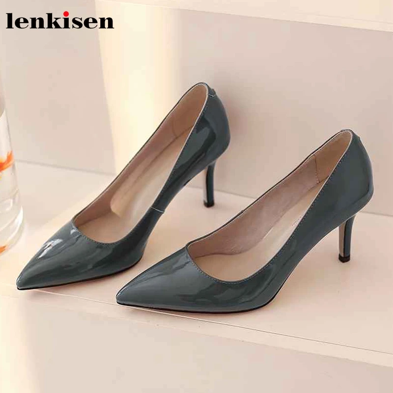 Lenkisen sweet elegant beauty lady full grain leather shoes classic pointed toe stiletto high heels women slip on new pumps L08
Lenkisen sweet elegant beauty lady full grain leather shoes classic pointed toe stiletto high heels women slip on new pumps L08