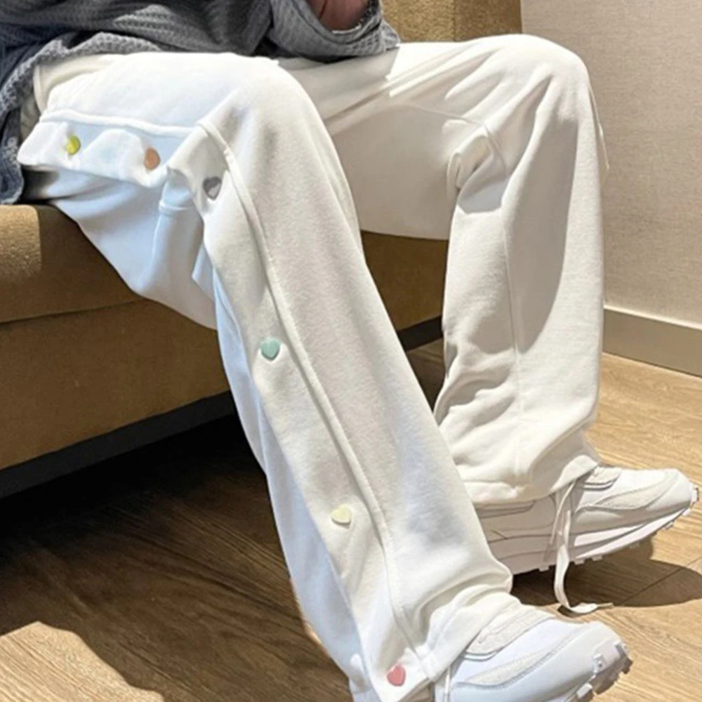 Y2K Harajuku Double Side Button Jogger Sweatpants Women Wide Leg Streetwear Stripe Casual Hip Hop Heart Button Retro Pants Femal
Y2K Harajuku Double Side Button Jogger Sweatpants Women Wide Leg Streetwear Stripe Casual Hip Hop Heart Button Retro Pants Femal