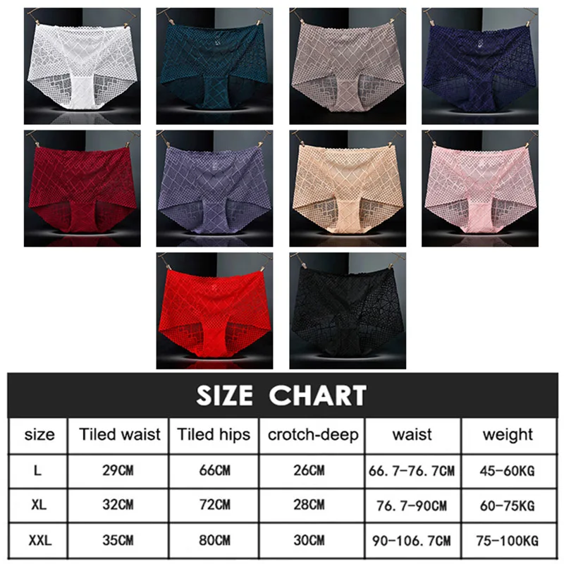 Female Briefs Breathable Women's Underpant 1Pcs High Waist Plus Size L/XL/XXL Lace Sexy Rhombus Mesh
Female Briefs Breathable Women's Underpant 1Pcs High Waist Plus Size L/XL/XXL Lace Sexy Rhombus Mesh