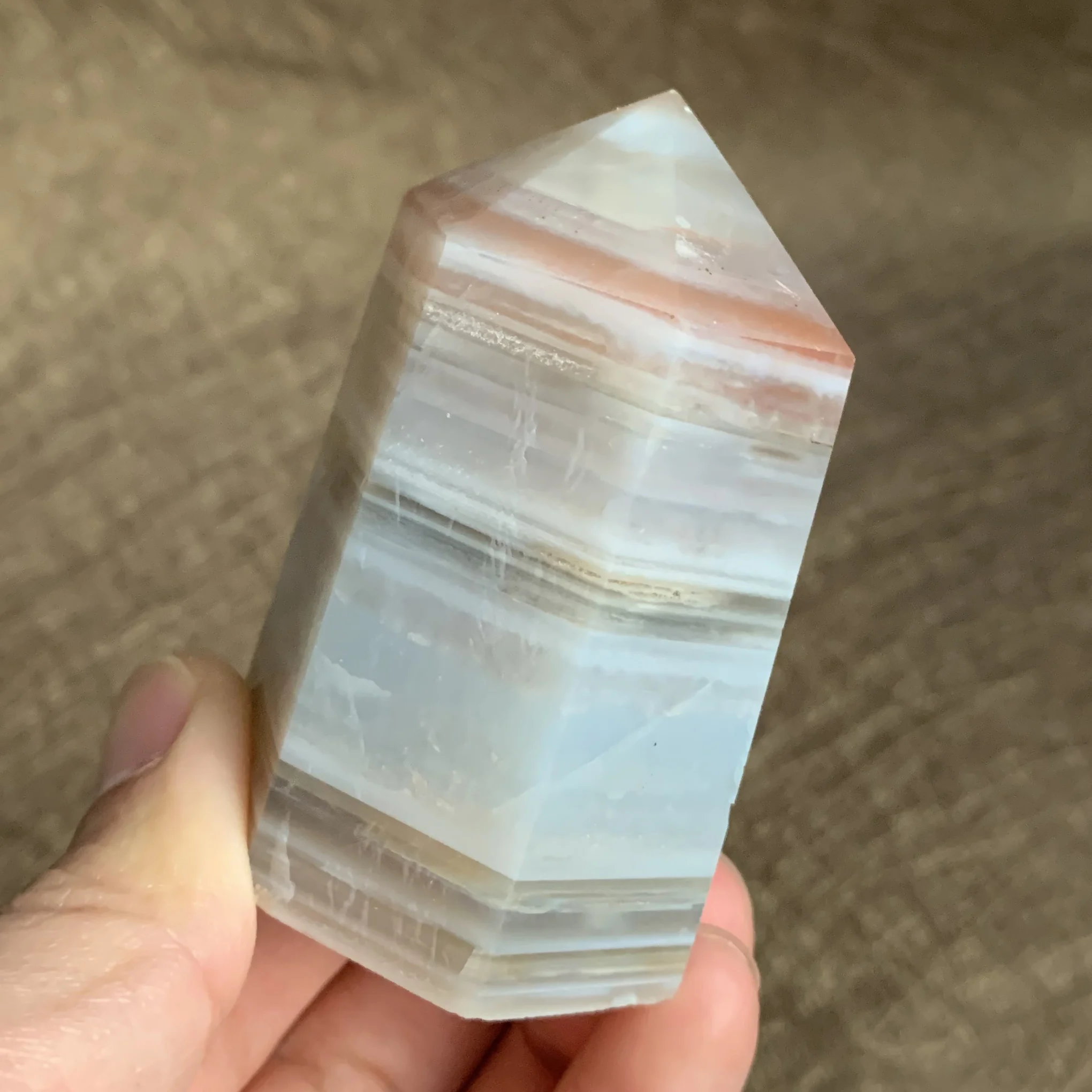 176g Natural Agate Wand Point Decoration Polished Quartz Crystal Tower Reiki Healing Obelisk W02
176g Natural Agate Wand Point Decoration Polished Quartz Crystal Tower Reiki Healing Obelisk W02