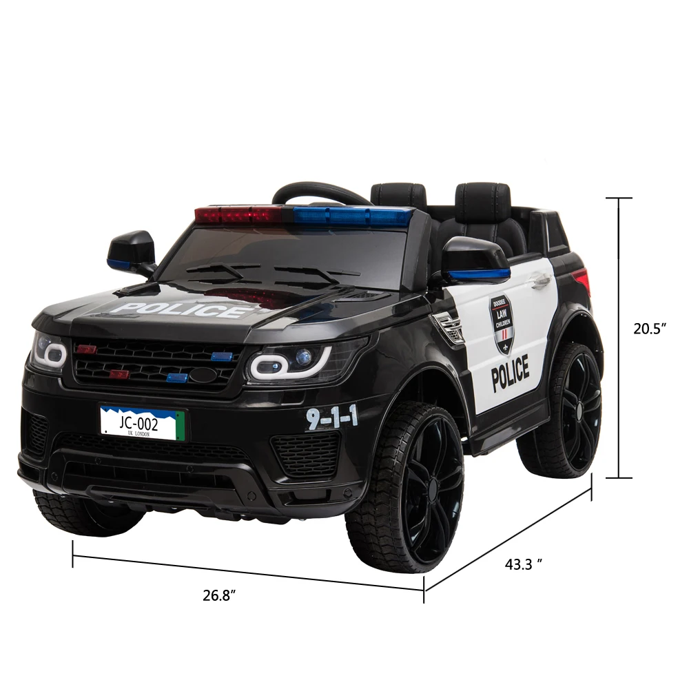 (From USA) JC002 3-5 KM/H 12V Kids Police Ride On Car Dual Drive 30W*2 Electric Cars 2.4G Remote Control With LED Flashing Light
(From USA) JC002 3-5 KM/H 12V Kids Police Ride On Car Dual Drive 30W*2 Electric Cars 2.4G Remote Control With LED Flashing Light