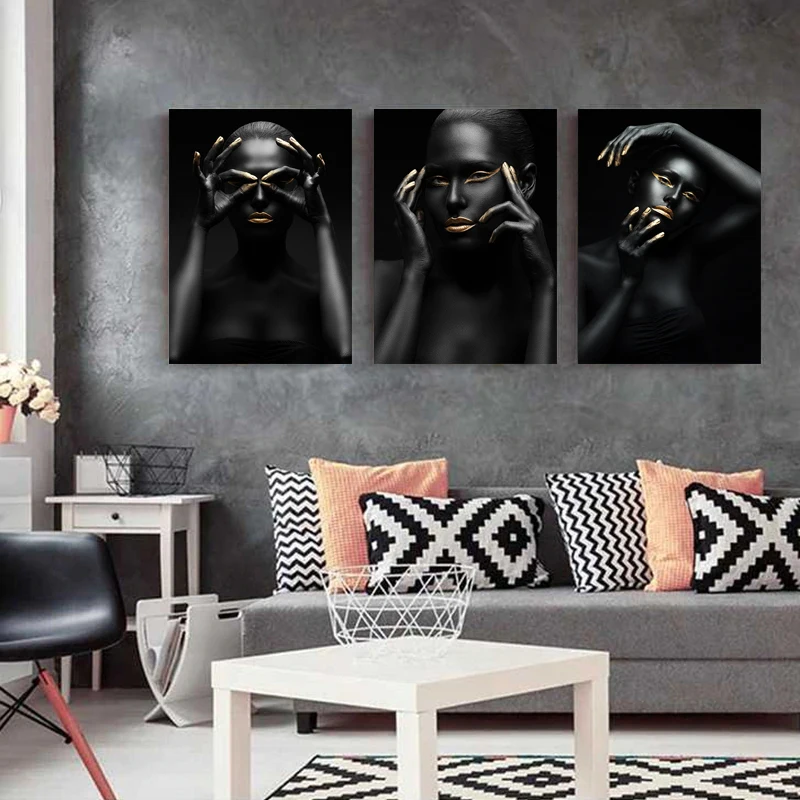 Nordic Style Black Gold Nude African Scandinavian Art Woman Canvas Painting Posters and Prints Wall Art Picture for Living Room
Nordic Style Black Gold Nude African Scandinavian Art Woman Canvas Painting Posters and Prints Wall Art Picture for Living Room