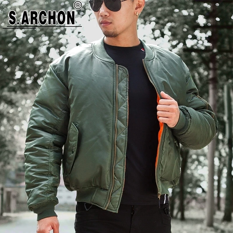 

MA1 Army Air Force Fly Pilot Jacket Military Airborne Flight Tactical Bomber Jacket Men Winter Warm Aviator Motorcycle Down Coat
