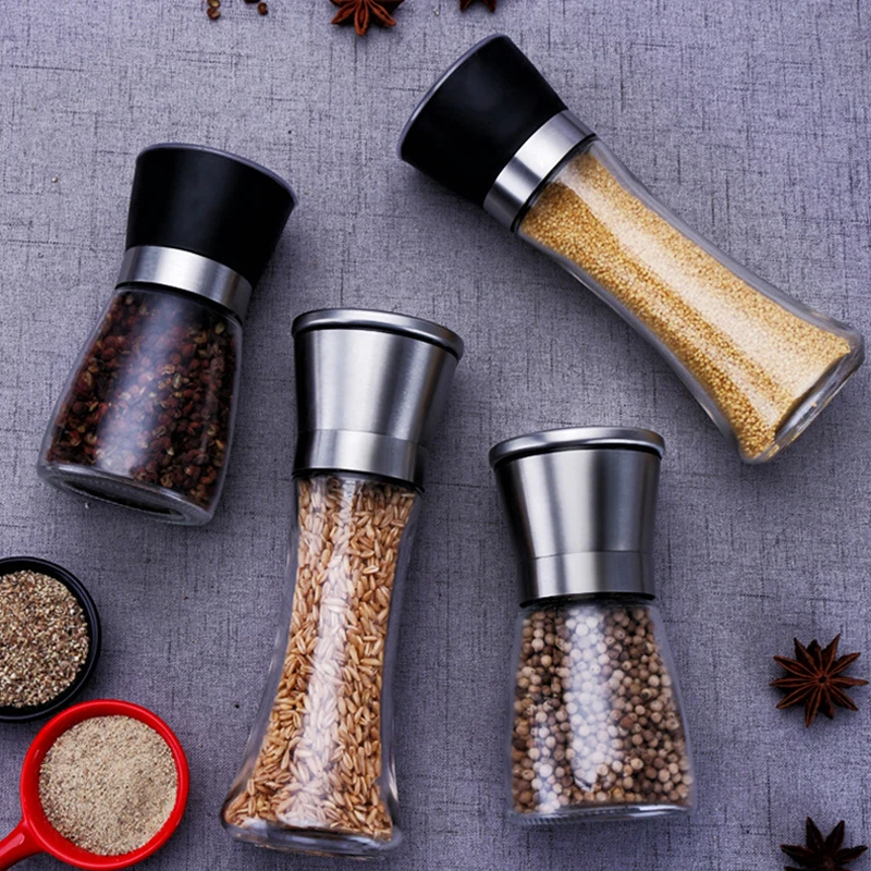 Stainless steel salt and pepper mill manual food herb grinders spice jar containers kitchen gadgets spice bottles glass
Stainless steel salt and pepper mill manual food herb grinders spice jar containers kitchen gadgets spice bottles glass