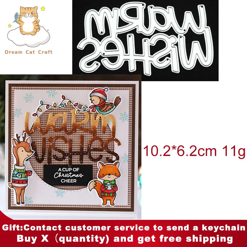 Word Warm Wishes Metal Cutting Dies Decorative Scrapbooking Steel Craft Die Cut Embossing Paper Card Stencils Cut Die
Word Warm Wishes Metal Cutting Dies Decorative Scrapbooking Steel Craft Die Cut Embossing Paper Card Stencils Cut Die