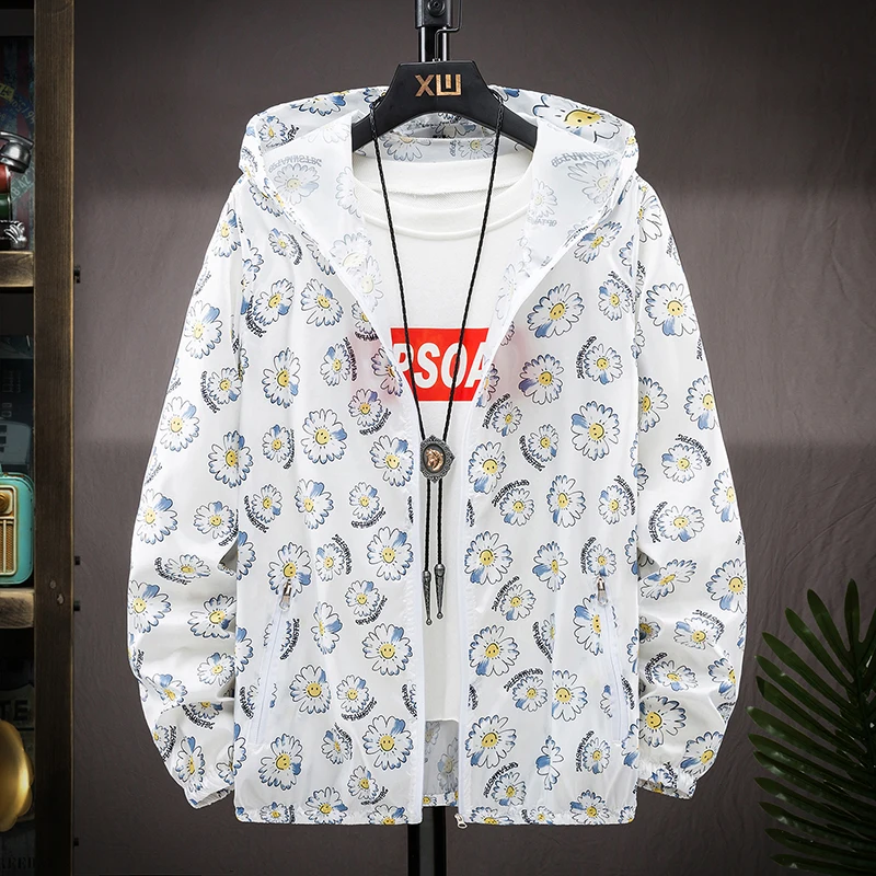 Summer Daisy Print Sun Protection Clothing Men's Casual Sun Protection Jacket Men's Loose and Light Quality Sunscreen Jacket
Summer Daisy Print Sun Protection Clothing Men's Casual Sun Protection Jacket Men's Loose and Light Quality Sunscreen Jacket