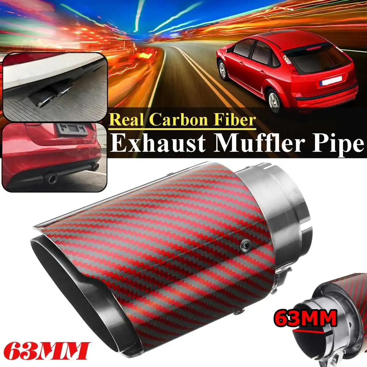 2.5'' 63mm Universal Car Round Real Carbon Fiber Auto SUV Exhaust Muffler Tip Pipe Stainless Steel Muffler End Tips Green
2.5'' 63mm Universal Car Round Real Carbon Fiber Auto SUV Exhaust Muffler Tip Pipe Stainless Steel Muffler End Tips Green