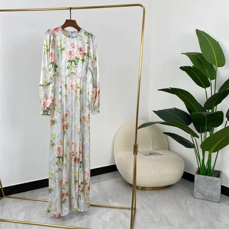 Flowers Spring Hot Sale Print Frilled Ruffles Long Sleeve Designer Fashion Vintage Long Dresses
Flowers Spring Hot Sale Print Frilled Ruffles Long Sleeve Designer Fashion Vintage Long Dresses