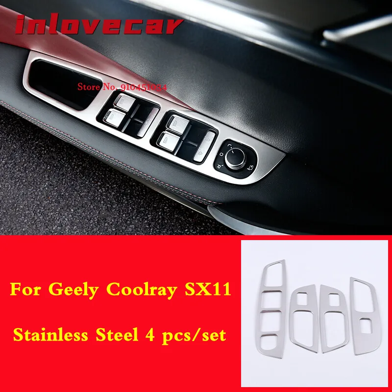 For Geely Coolray SX11 2018-2020 Car window Switch button frame cover interior trim mouldings decoration styling Accessories
For Geely Coolray SX11 2018-2020 Car window Switch button frame cover interior trim mouldings decoration styling Accessories