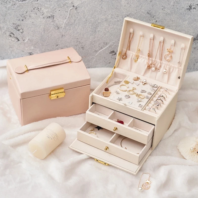 Double-Layer Velvet Jewelry Box High Capacity Leather European Jewelry Storage Box Large Space Jewelry Holder Gift Box
Double-Layer Velvet Jewelry Box High Capacity Leather European Jewelry Storage Box Large Space Jewelry Holder Gift Box