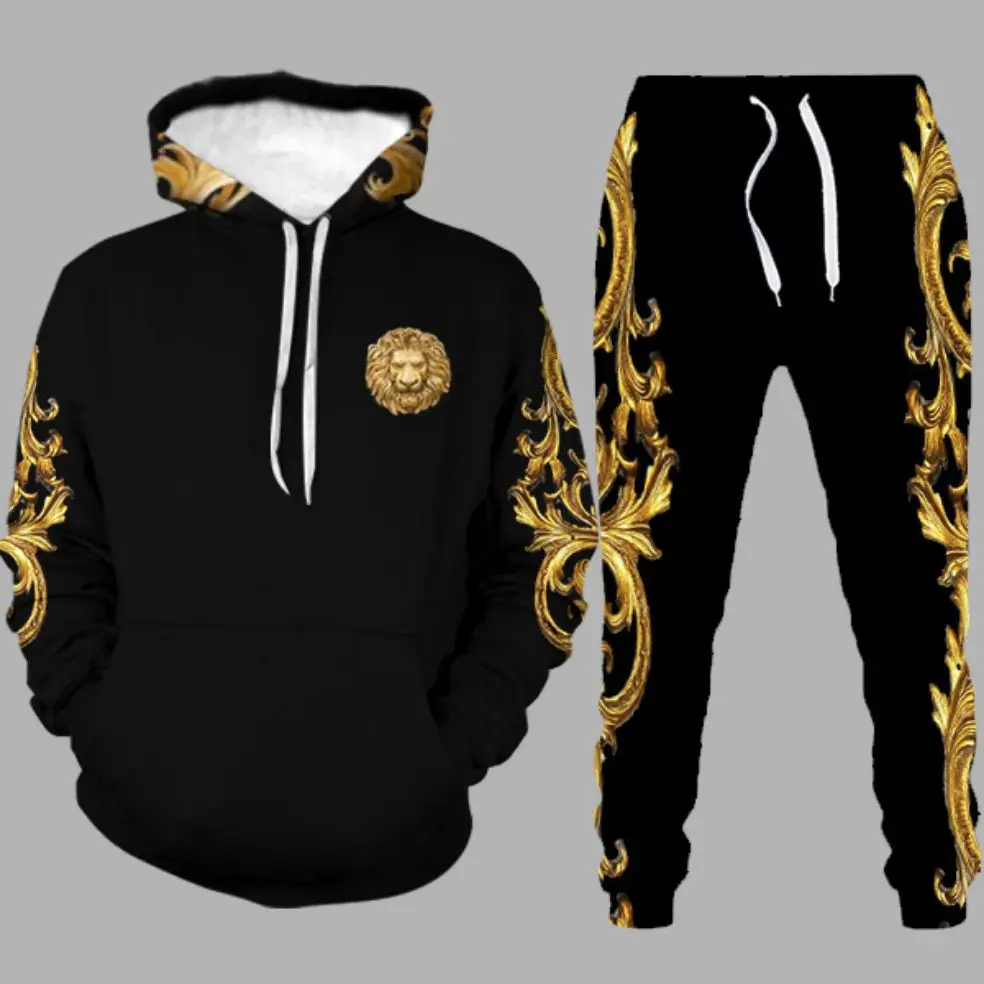 2021 new spring and autumn suit 3D printing fashion personality creative men's hooded suit casual sweater + pants suit
2021 new spring and autumn suit 3D printing fashion personality creative men's hooded suit casual sweater + pants suit