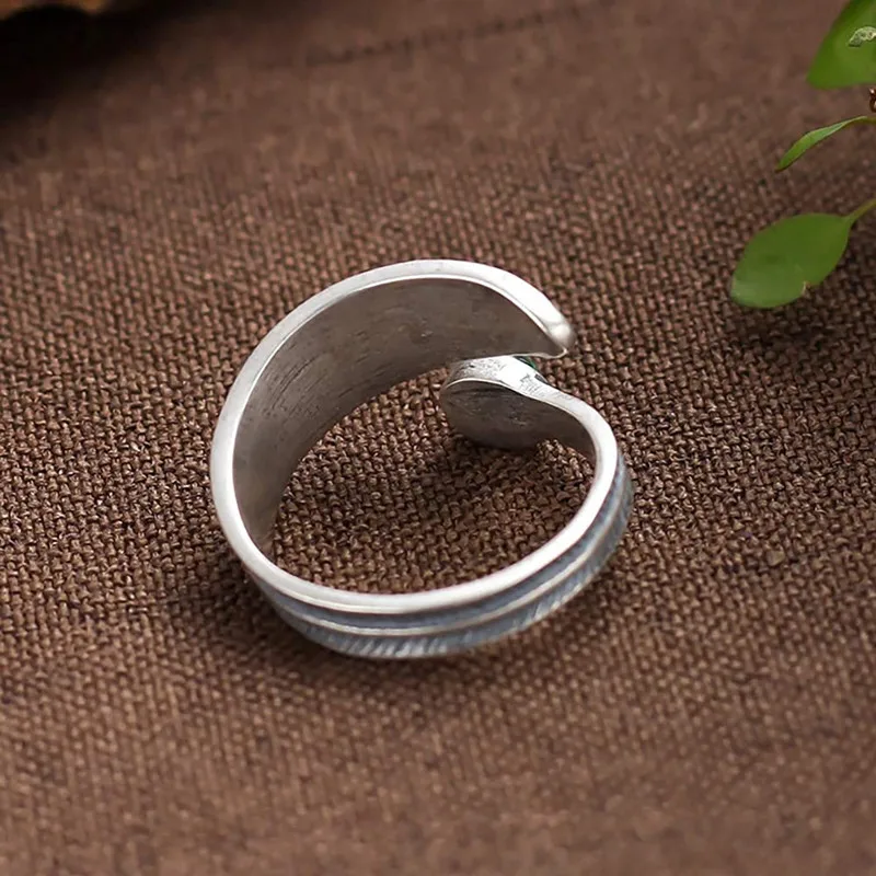 Женское винтажное Открытое кольцо из Малахита повседневное вечерние велирное