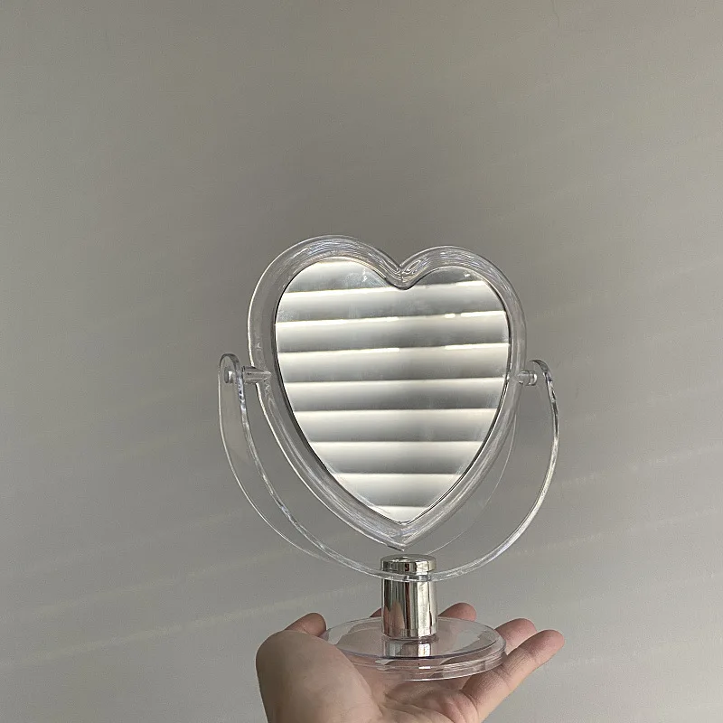 

Double-Sided Makeup Mirror Loving Heart Makeup Mirror Acrylic Desktop Mirror Cosmetic Mirror For Home Bedroom Make Up Mirror
