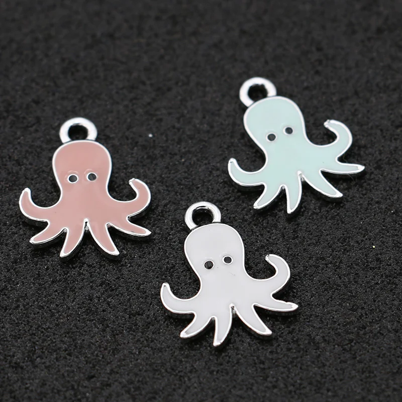 10pcs Enamel Silver Plated Octopus Charms Pendant for Jewelry Making Earrings Bracelet Necklace Accessories DIY Craft 20x16mm 
10pcs Enamel Silver Plated Octopus Charms Pendant for Jewelry Making Earrings Bracelet Necklace Accessories DIY Craft 20x16mm