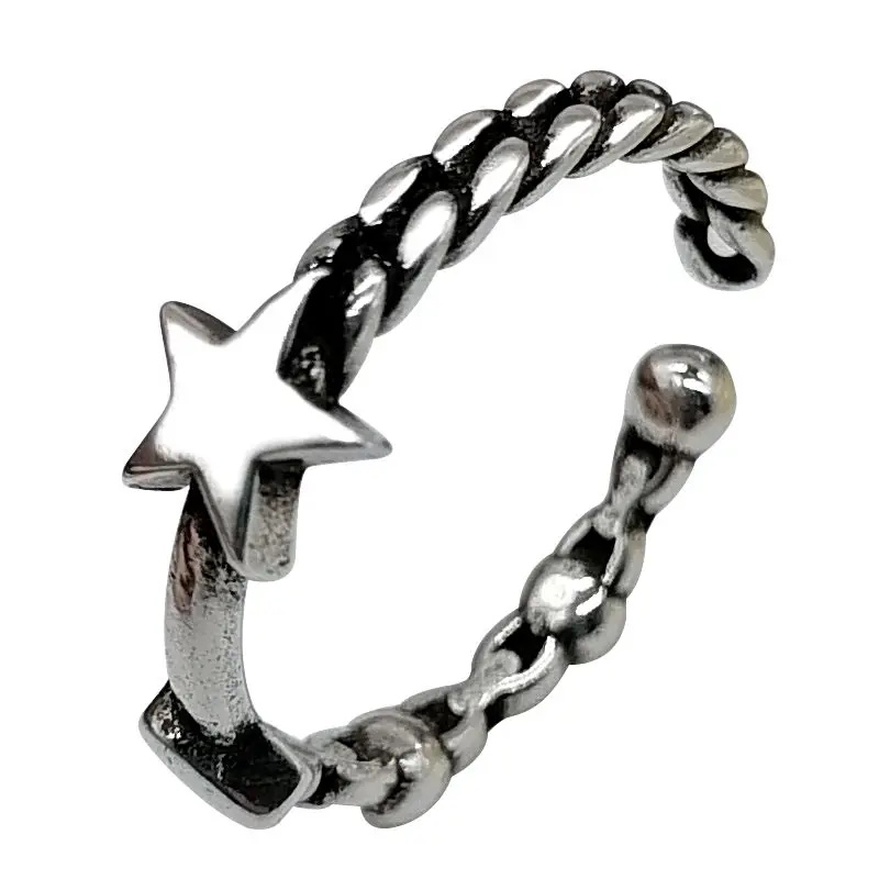Retro fashion irregular line knotted ring Five-pointed star simple design adjustable ring single product jewelry
Retro fashion irregular line knotted ring Five-pointed star simple design adjustable ring single product jewelry