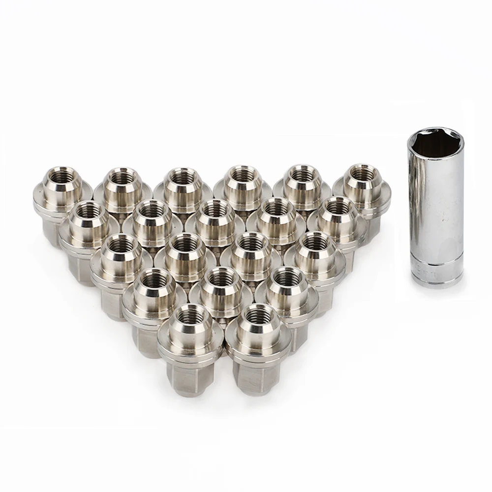 20pcs 304 Stainless Steel 12x1.5 Mag Seat Flat Seat Lug Nuts 41mm Length Hex 19mm For Toyota Camry Corolla closed-end
20pcs 304 Stainless Steel 12x1.5 Mag Seat Flat Seat Lug Nuts 41mm Length Hex 19mm For Toyota Camry Corolla closed-end