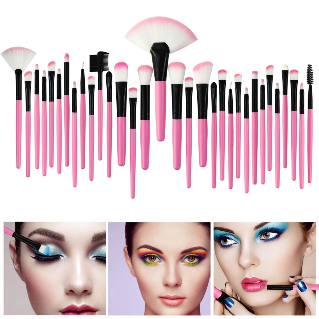 32pcs Pink Makeup Brush Set Eye Shadow Foundation Powder Eyeliner Eyelash Lip Make Up Brush With Bag Cosmetic Beauty Tool Kit
32pcs Pink Makeup Brush Set Eye Shadow Foundation Powder Eyeliner Eyelash Lip Make Up Brush With Bag Cosmetic Beauty Tool Kit