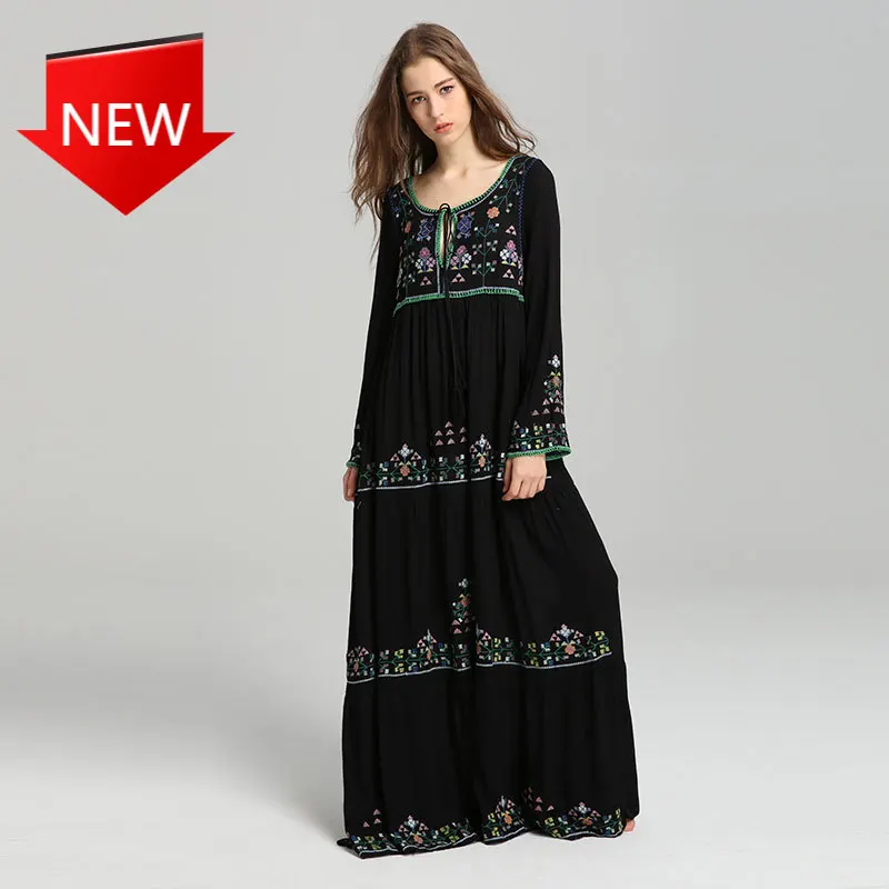 boho beach island dress national wind restore ancient ways embroidery V - collar long dress Summer new style travel holiday
boho beach island dress national wind restore ancient ways embroidery V - collar long dress Summer new style travel holiday