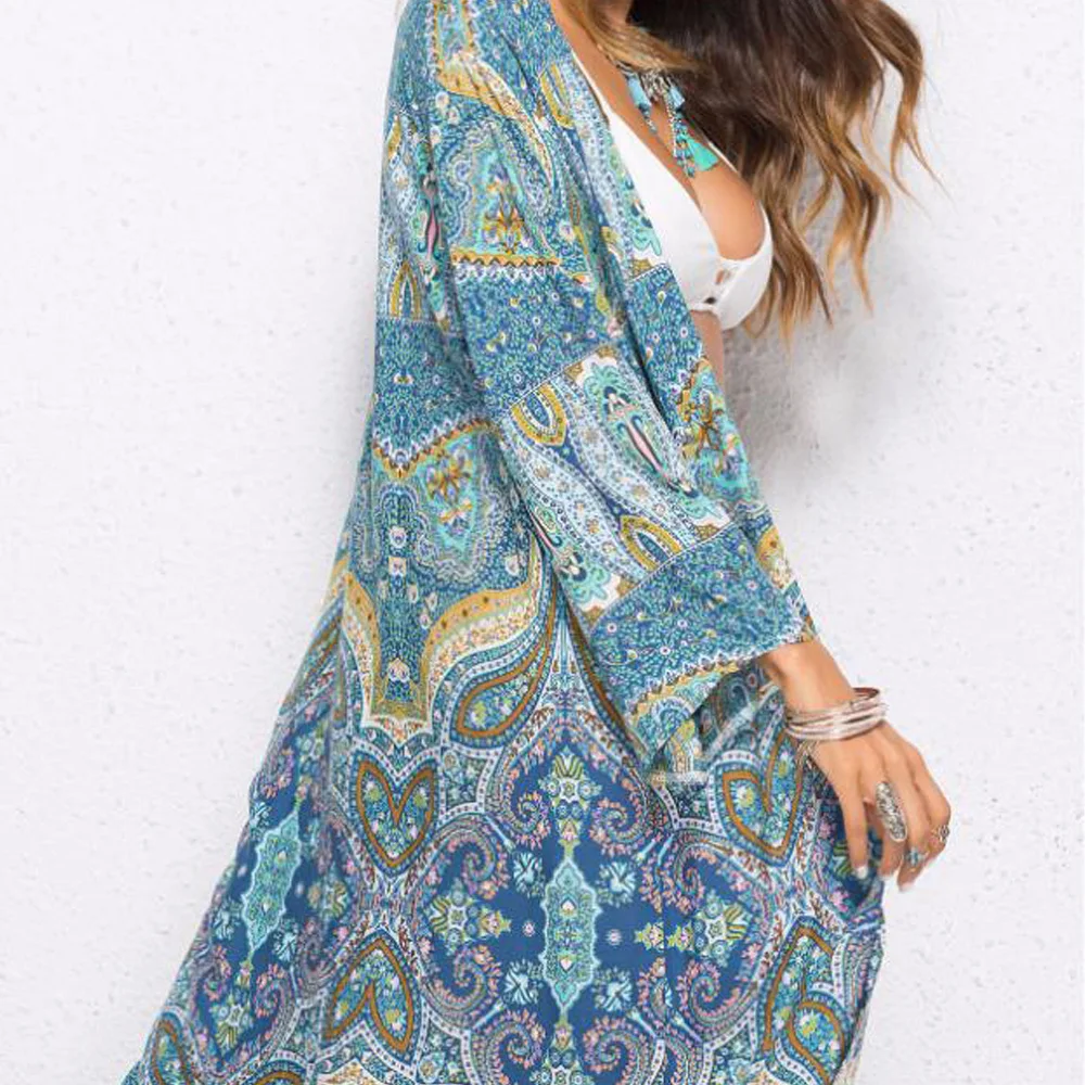 Women Oversize Beach Cover Up Kimono Vintage Print Floral Holiday Bikini Outing Boho Loose Long Cardigan Tops 2021 Blue Coat
Women Oversize Beach Cover Up Kimono Vintage Print Floral Holiday Bikini Outing Boho Loose Long Cardigan Tops 2021 Blue Coat