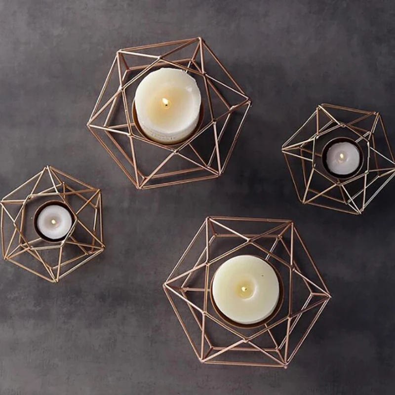 Iron 3D Geometric Candle Holders Nordic Style Wrought Rack Candleholder Candlestick Mood Tea Light Holder Wedding Tabletop
Iron 3D Geometric Candle Holders Nordic Style Wrought Rack Candleholder Candlestick Mood Tea Light Holder Wedding Tabletop