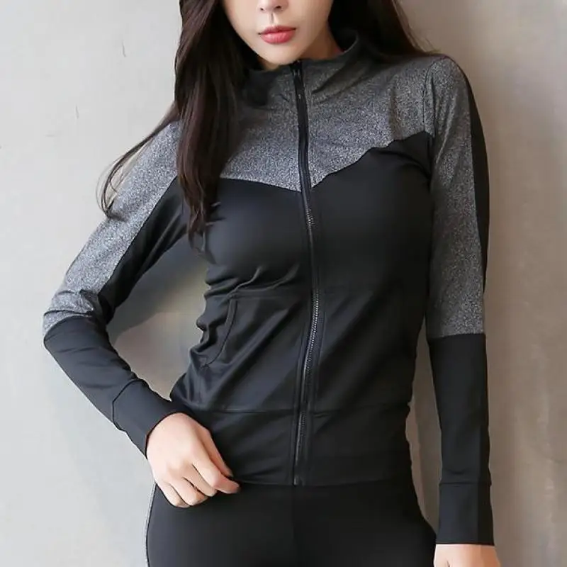 Women Mandarin Collar Patchwork Running Jackets Long Sleeve Autumn New Yoga Fitness Gym Jackets Compression Breathable Fast Dry
Women Mandarin Collar Patchwork Running Jackets Long Sleeve Autumn New Yoga Fitness Gym Jackets Compression Breathable Fast Dry