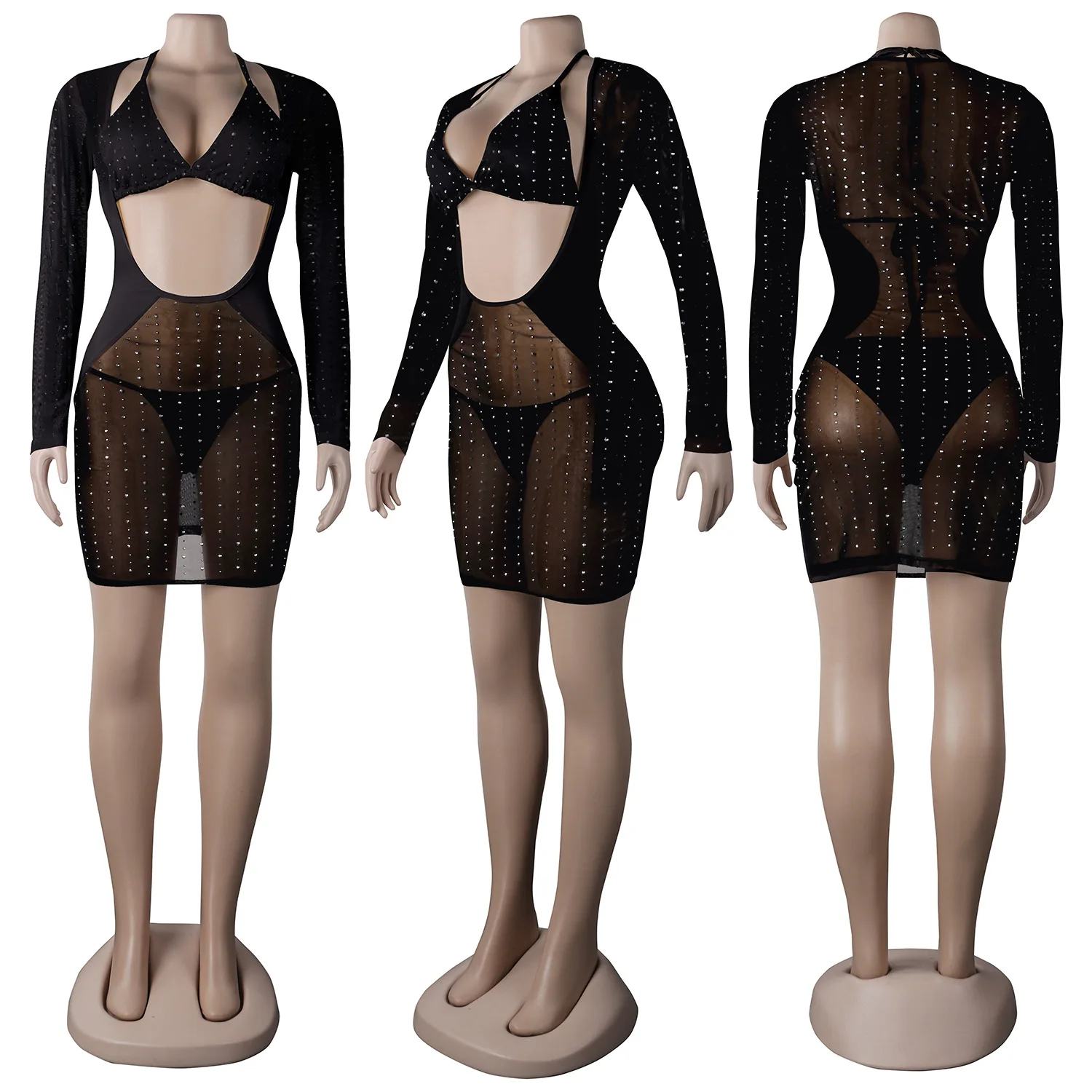 New European and American Sexy Slim Hot Rhinestone Three-Piece Hot-Selling Summer Set 
New European and American Sexy Slim Hot Rhinestone Three-Piece Hot-Selling Summer Set