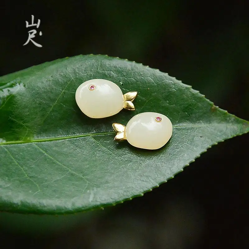 Small Fish Natural Hetian Jade Small Fish Stud Earrings S925 Sterling Silver Jade Lucky Cute Authentic Ear Rings
Small Fish Natural Hetian Jade Small Fish Stud Earrings S925 Sterling Silver Jade Lucky Cute Authentic Ear Rings