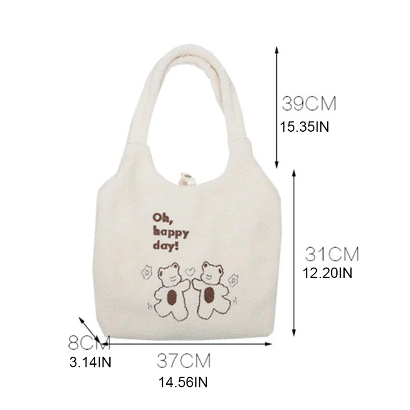 Cute Bear Embroidered Lamb Wool Shoulder Bag Large Capacity Women Shoulder Messenger Bag Casual Daily Wear Crossbody
Cute Bear Embroidered Lamb Wool Shoulder Bag Large Capacity Women Shoulder Messenger Bag Casual Daily Wear Crossbody