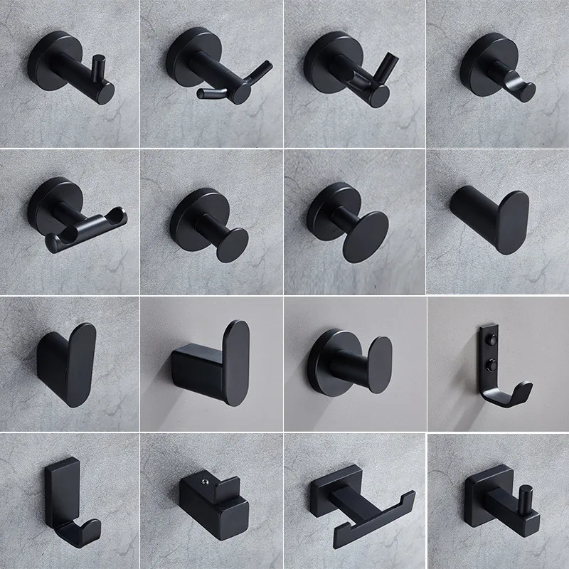 SUS304 Black Hooks for Bathroom Kitchen Hanger Stainless Steel Wall Hook for Keys Coat Towel Hook Robe Hook Bathroom Hardware
SUS304 Black Hooks for Bathroom Kitchen Hanger Stainless Steel Wall Hook for Keys Coat Towel Hook Robe Hook Bathroom Hardware