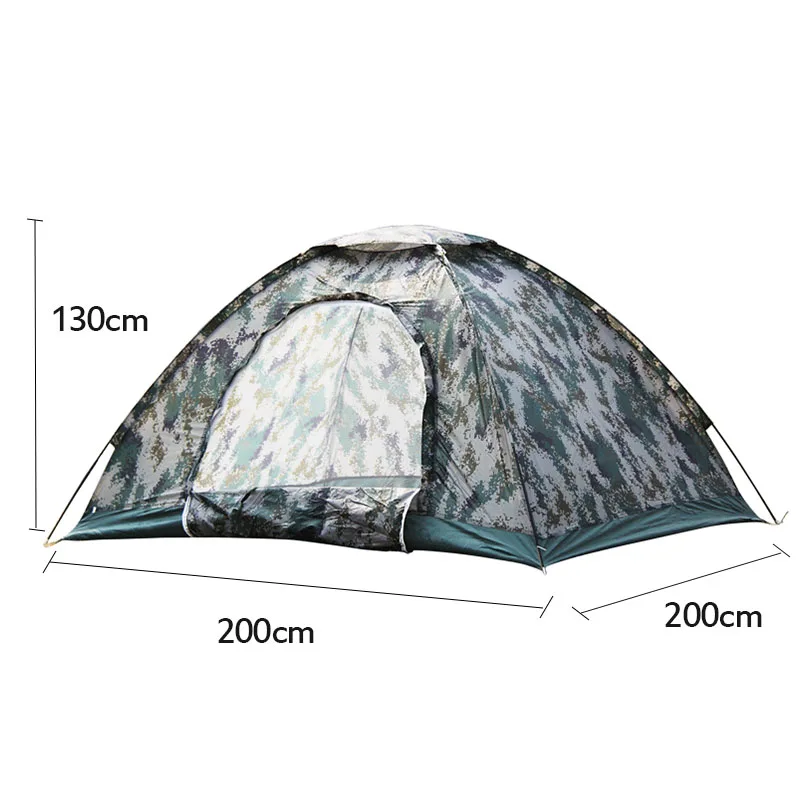 Outdoor Travel Camping Camouflage Waterproof Tent Shelter With Arched Door 200*200*130cm Outdoor Sleeping Supply For 3-4 People
Outdoor Travel Camping Camouflage Waterproof Tent Shelter With Arched Door 200*200*130cm Outdoor Sleeping Supply For 3-4 People