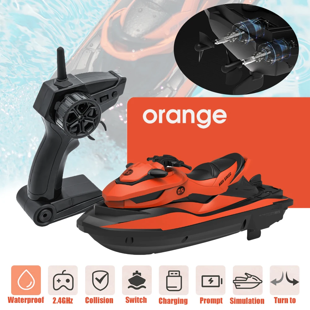 RC Motorboat Dual-Motor 10km/hour High Speed 2.4GHz 164ft Remote Control Boat for Pools and Lakes
RC Motorboat Dual-Motor 10km/hour High Speed 2.4GHz 164ft Remote Control Boat for Pools and Lakes