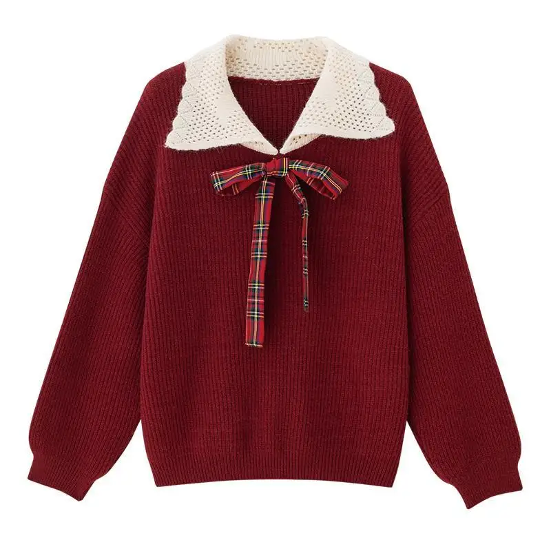 Women Autumn Sweaters New Solid Color Kawaii Preppy Style Sweater Shirt 2020 Casual Bow Neck Sweater Women Pullovers
Women Autumn Sweaters New Solid Color Kawaii Preppy Style Sweater Shirt 2020 Casual Bow Neck Sweater Women Pullovers