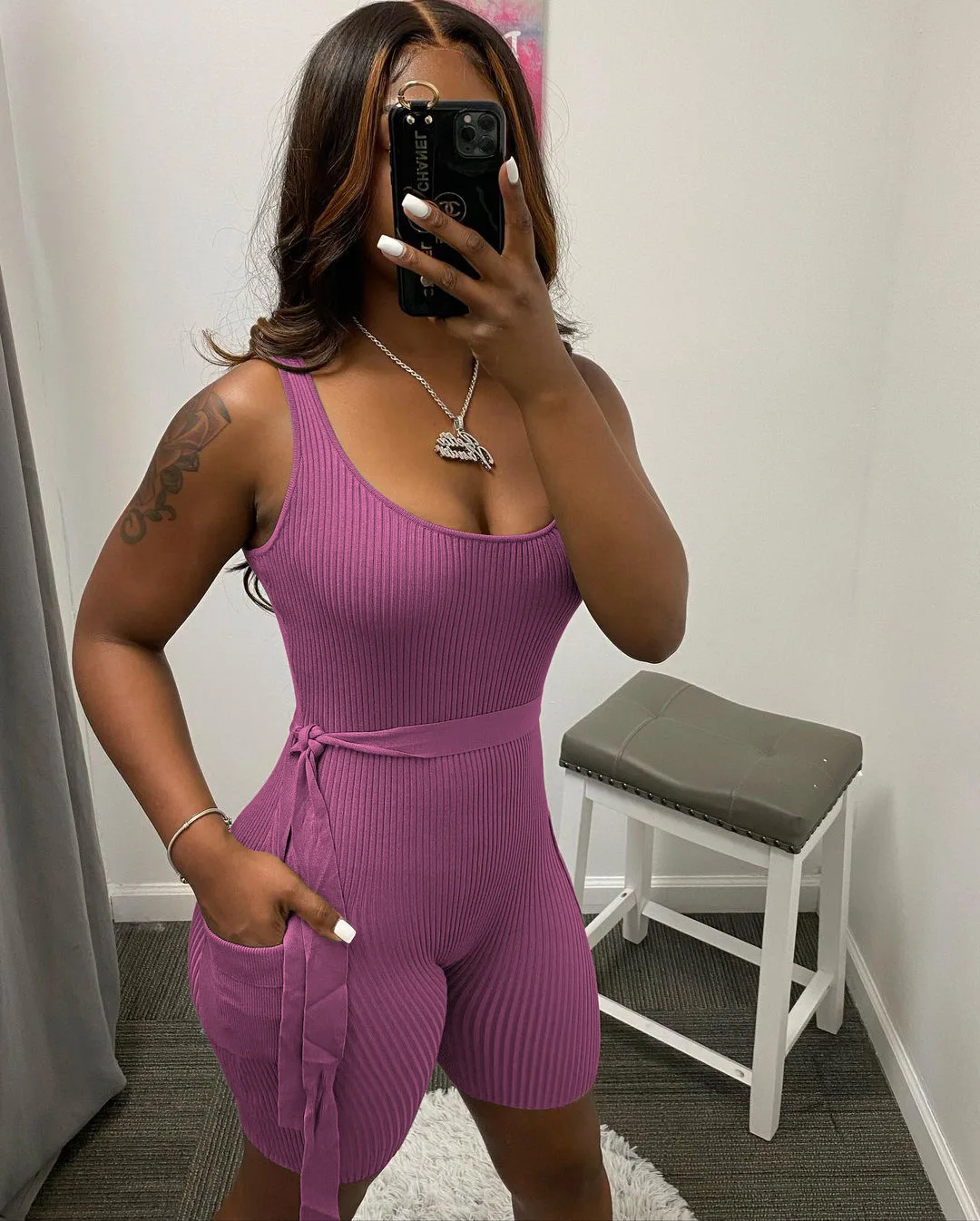 Echoine Sleeveless Ribbed Knitted Playsuit with Pocket Sexy Skinny Bodycon Rompers with Belt Party Night Club Bodysuit Outfits
Echoine Sleeveless Ribbed Knitted Playsuit with Pocket Sexy Skinny Bodycon Rompers with Belt Party Night Club Bodysuit Outfits