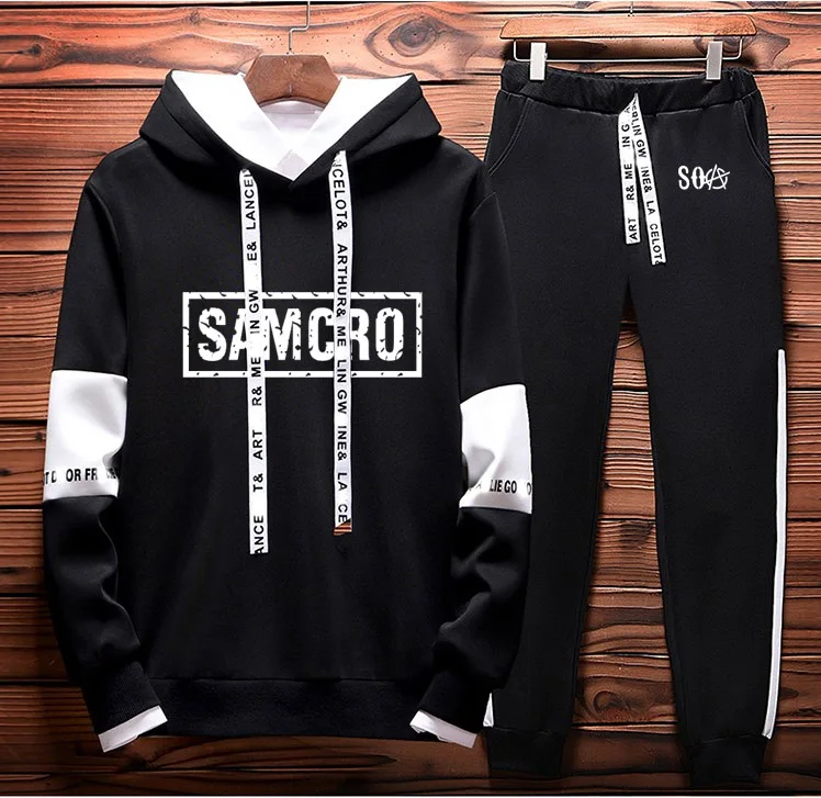 Spring Autumn Men's Hoodie SOA Sons of Anarchy Printing Fashion Cotton High Quality Men's sweatshirt + sweatpants 2-piece suit 
Spring Autumn Men's Hoodie SOA Sons of Anarchy Printing Fashion Cotton High Quality Men's sweatshirt + sweatpants 2-piece suit