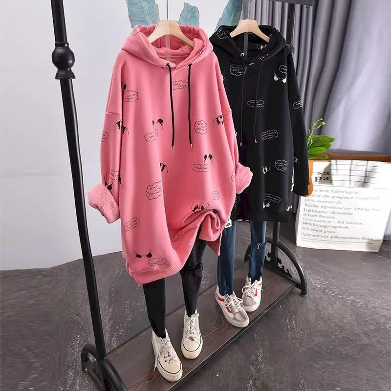 2021 New Oversized Plus Velvet Hoodies Women Christmas Jacket Loose Korean Pullover Autumn Mid-length Coat Women's Sweatshirt
2021 New Oversized Plus Velvet Hoodies Women Christmas Jacket Loose Korean Pullover Autumn Mid-length Coat Women's Sweatshirt