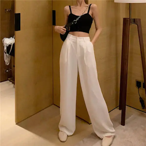 Women Wide Leg Pants 2020 Summer Thin Fabric High Waist Pockets Button Fly Long Trousers Casual Bottoms All Match B06810K
Women Wide Leg Pants 2020 Summer Thin Fabric High Waist Pockets Button Fly Long Trousers Casual Bottoms All Match B06810K