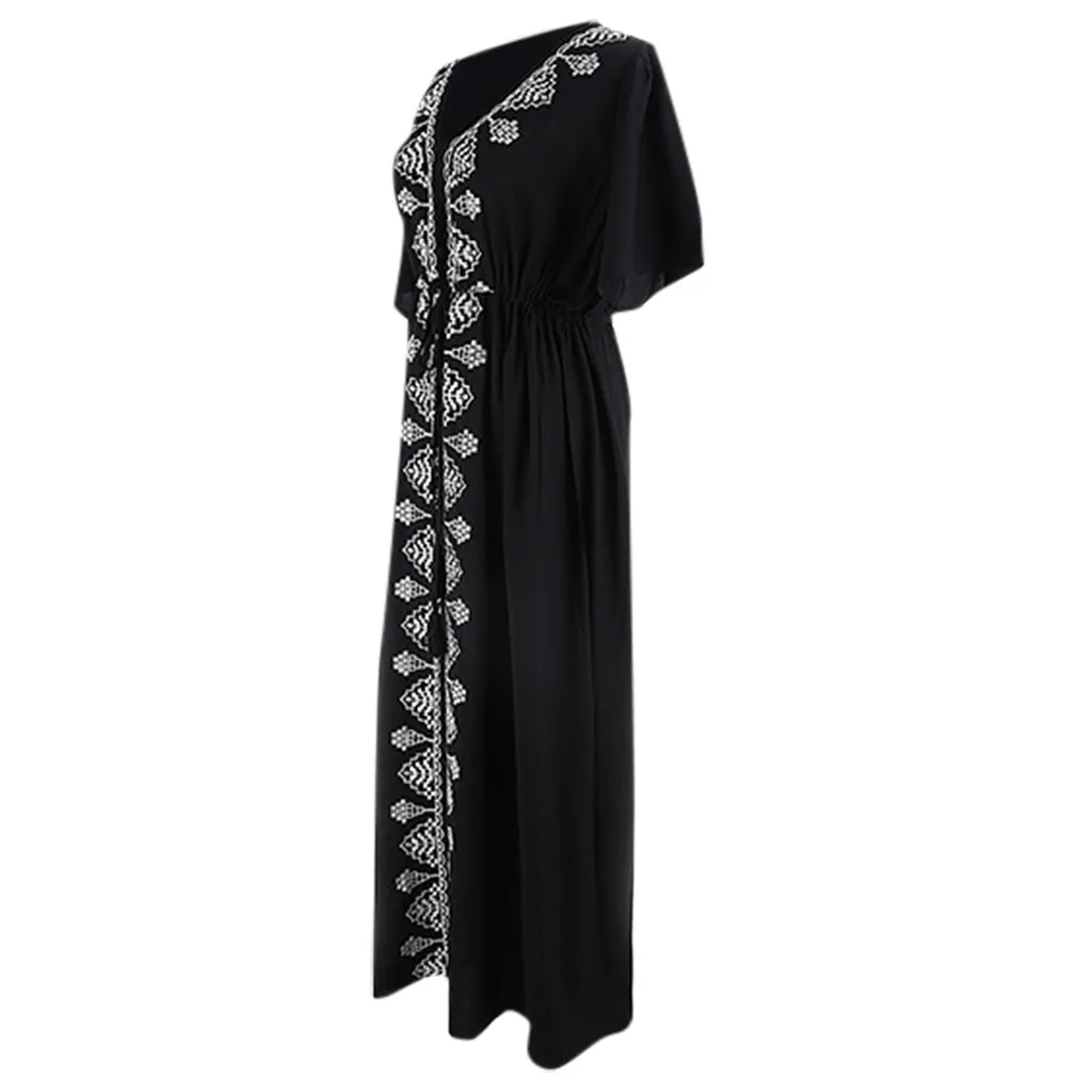 Embroidered Loose Beach Dress Women Casual Beach Bikini Cover Ups Sexy V-Neck Ruffle Sleeve Bathing Suit Cover-ups Swimsuit New
Embroidered Loose Beach Dress Women Casual Beach Bikini Cover Ups Sexy V-Neck Ruffle Sleeve Bathing Suit Cover-ups Swimsuit New